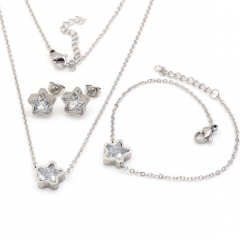 Stainless steel jewelry set Necklace and earrings and bracelet Wholesale