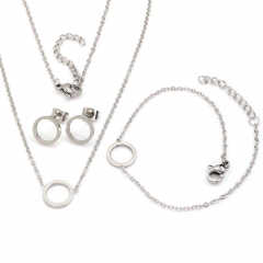 Stainless steel jewelry set Necklace and earrings and bracelet Wholesale