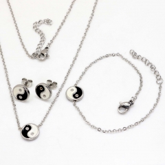 Stainless steel jewelry set Necklace and earrings and bracelet Wholesale