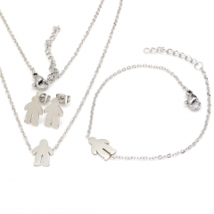 Stainless steel jewelry set Necklace and earrings and bracelet Wholesale