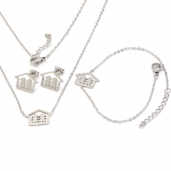 Stainless steel jewelry set Necklace and earrings and bracelet Wholesale