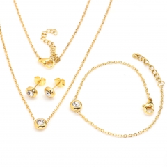 Stainless steel jewelry set Necklace and earrings and bracelet Wholesale