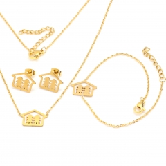 Stainless steel jewelry set Necklace and earrings and bracelet Wholesale