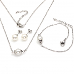 Stainless steel jewelry set Necklace and earrings and bracelet Wholesale