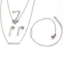 Stainless steel jewelry set Necklace and earrings and bracelet Wholesale