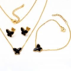 Stainless steel jewelry set Necklace and earrings and bracelet Wholesale