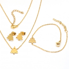 Stainless steel jewelry set Necklace and earrings and bracelet Wholesale