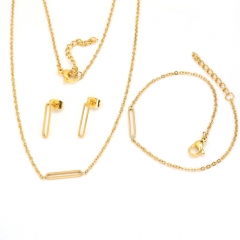 Stainless steel jewelry set Necklace and earrings and bracelet Wholesale