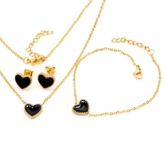 Stainless steel jewelry set Necklace and earrings and bracelet Wholesale