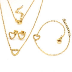 Stainless steel jewelry set Necklace and earrings and bracelet Wholesale