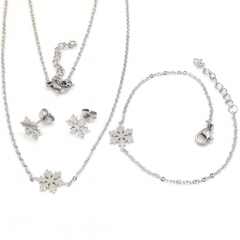 Stainless steel jewelry set Necklace and earrings and bracelet Wholesale