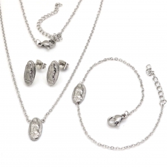 Stainless steel jewelry set Necklace and earrings and bracelet Wholesale