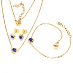 Stainless steel jewelry set Necklace and earrings and bracelet Wholesale