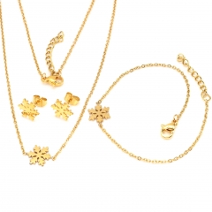 Stainless steel jewelry set Necklace and earrings and bracelet Wholesale