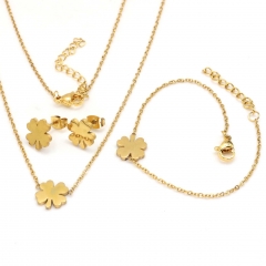 Stainless steel jewelry set Necklace and earrings and bracelet Wholesale