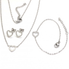 Stainless steel jewelry set Necklace and earrings and bracelet Wholesale