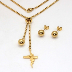 Stainless steel jewelry set Necklace and earrings Wholesale