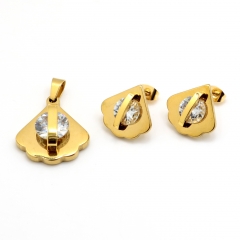 Stainless steel jewelry set pendant and earrings Wholesale