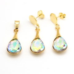 Stainless steel jewelry set pendant and earrings Wholesale