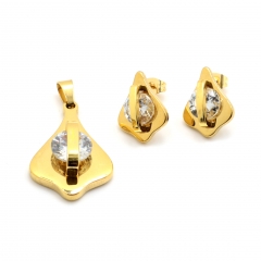 Stainless steel jewelry set pendant and earrings Wholesale
