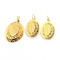 Stainless steel jewelry set pendant  and earrings Wholesale