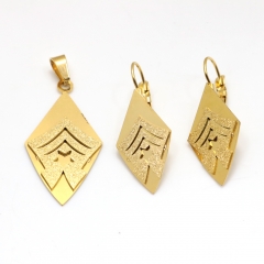 Stainless steel jewelry set pendant and earrings Wholesale