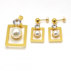 Stainless steel jewelry set pendant and earrings Wholesale