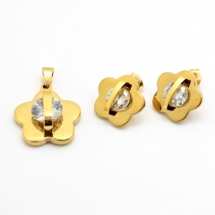 Stainless steel jewelry set pendant and earrings Wholesale