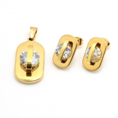 Stainless steel jewelry set pendant and earrings Wholesale