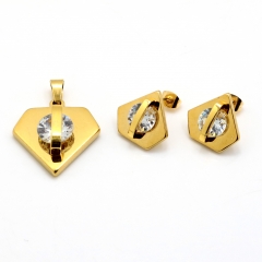 Stainless steel jewelry set pendant and earrings Wholesale