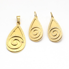 Stainless steel jewelry set pendant and earrings Wholesale