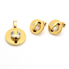 Stainless steel jewelry set pendant and earrings Wholesale