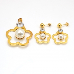 Stainless steel jewelry set pendant and earrings Wholesale