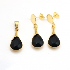 Stainless steel jewelry set pendant and earrings Wholesale