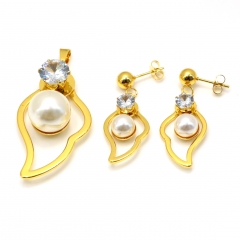Stainless steel jewelry set pendant and earrings Wholesale