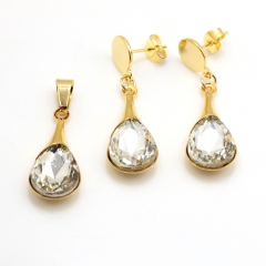 Stainless steel jewelry set pendant and earrings Wholesale