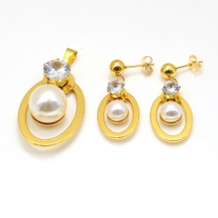 Stainless steel jewelry set pendant and earrings Wholesale