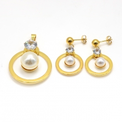 Stainless steel jewelry set pendant and earrings Wholesale