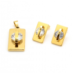Stainless steel jewelry set pendant and earrings Wholesale