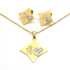 Stainless steel jewelry set necklace and earrings Wholesale