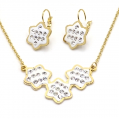 Stainless steel jewelry set necklace and earrings Wholesale