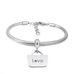 Stainless steel jewelry Pandor a Charms Bracelet wholesale