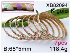 Stainless steel jewelry bangle for women 7PCS set