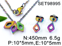 Stainless steel jewelry set necklace and earrings Wholesale