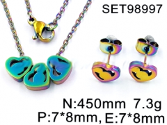 Stainless steel jewelry set necklace and earrings Wholesale