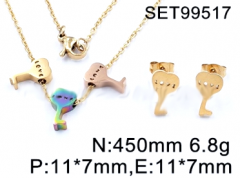 Stainless steel jewelry set necklace and earrings Wholesale