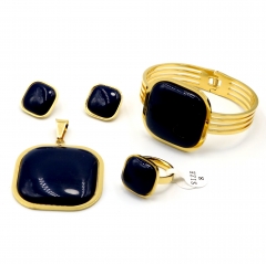 Stainless steel jewelry set Necklace earrings bracelet ring Wholesale