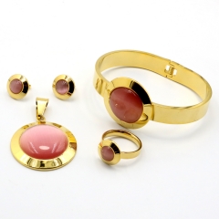 Stainless steel jewelry set Necklace earrings bracelet ring Wholesale