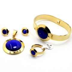 Stainless steel jewelry set Necklace earrings bracelet ring Wholesale