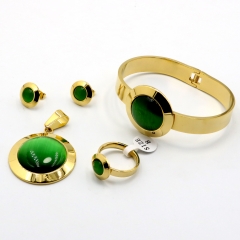 Stainless steel jewelry set Necklace earrings bracelet ring Wholesale